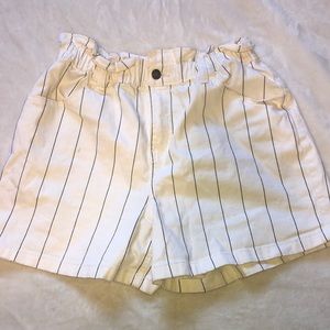 Off-White and black Time and Tru striped shorts. Size 10.